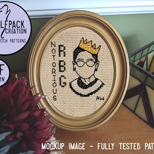 Tribute to Ruth Bader Ginsburg - Cross Stitch Embroidery Pattern