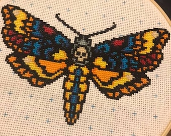 Deaths Head Hawkmoth Cross Stitch Pattern