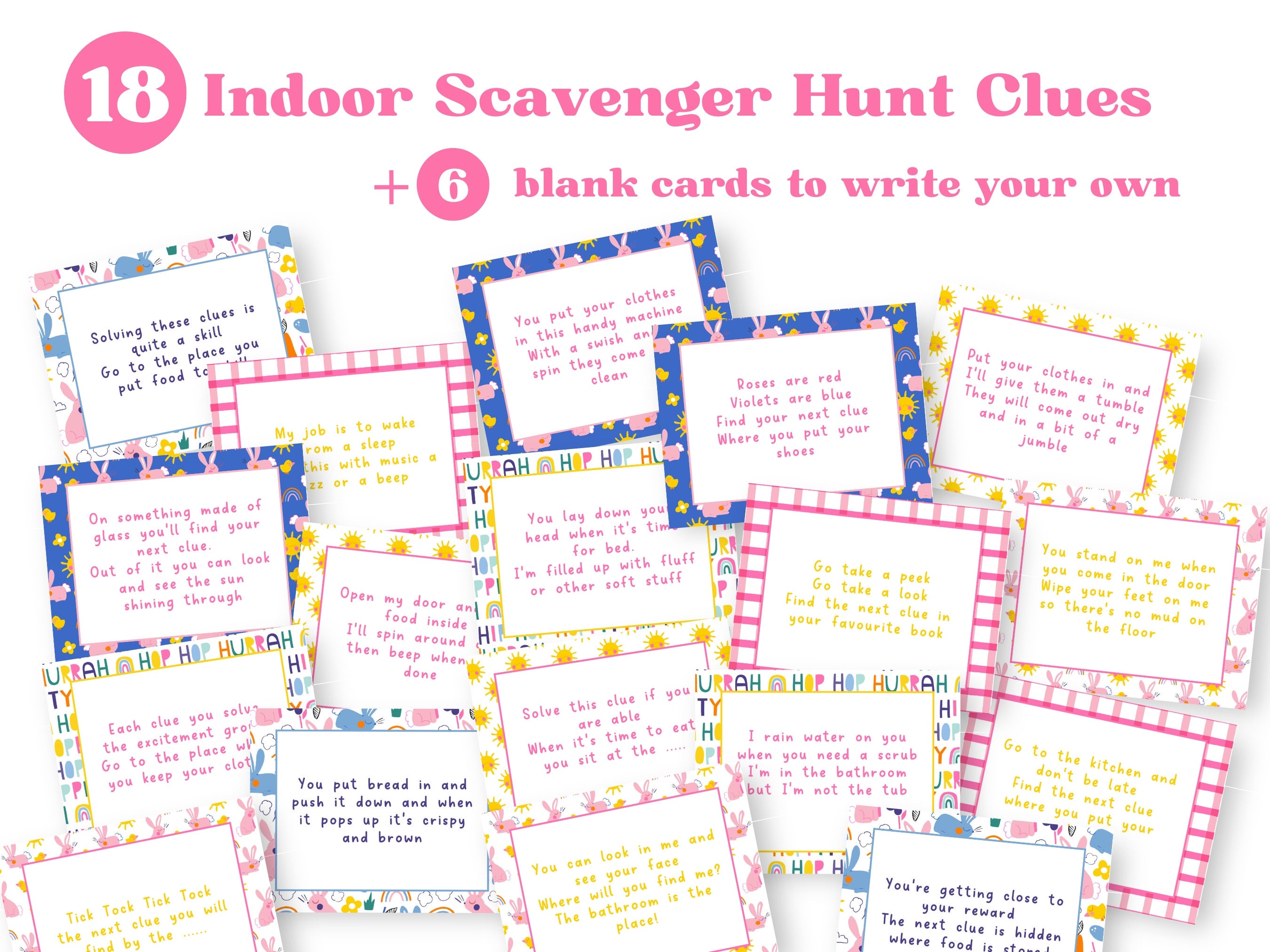 Easter Scavenger Hunt Clues Indoor INSTANT DOWNLOAD Last Minute Easter