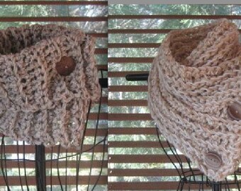 Cowl PATTERNS ONLY...2 Pattern Deal. Crocheted Cowl and Neck Warmer Neck warmer, cowl, scarf pattern, 3 button scarf