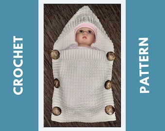 Baby Doll Sleeping Bag Crochet Pattern, for doll or baby