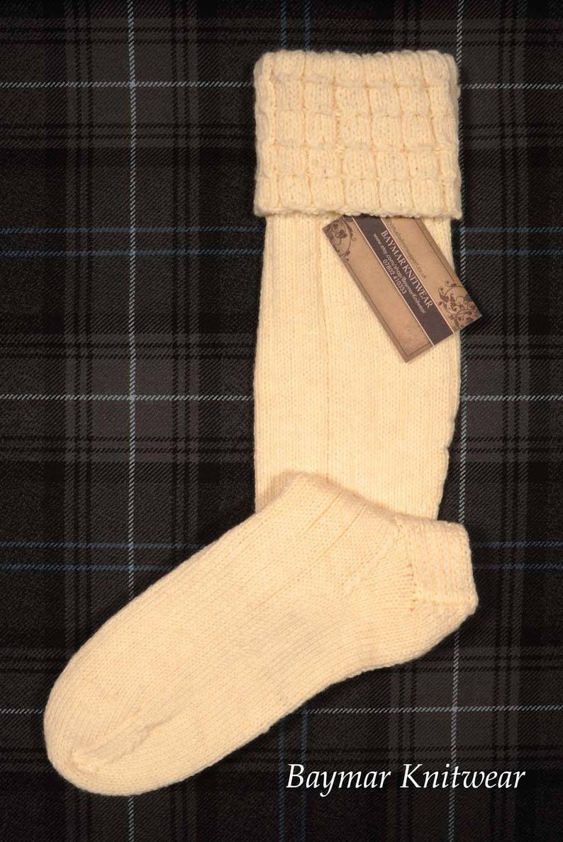 Hand Knitted Kilt Hose Socks Baymar Knitwear Made in Scotland
