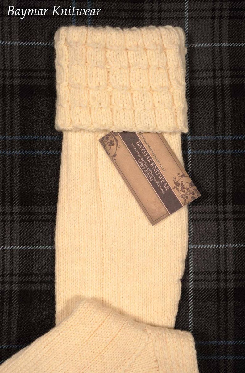 Hand Knitted Kilt Hose Socks Baymar Knitwear Made in Scotland