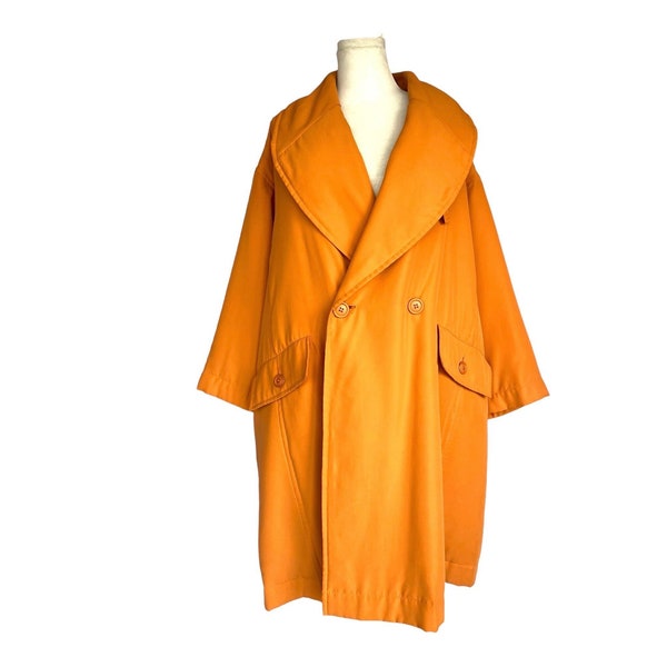 Issey Miyake Windmantel 80er Jahre Miyake Windmantel 90s Miyake orange gefütterter Windmantel Regenmantel Vintage Miyake Regenmantel zweireihiger Regenmantel