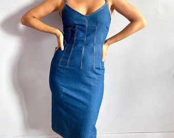 d&g denim dress Dolce & Gabbana DG Monogram Denim Mini Dress
