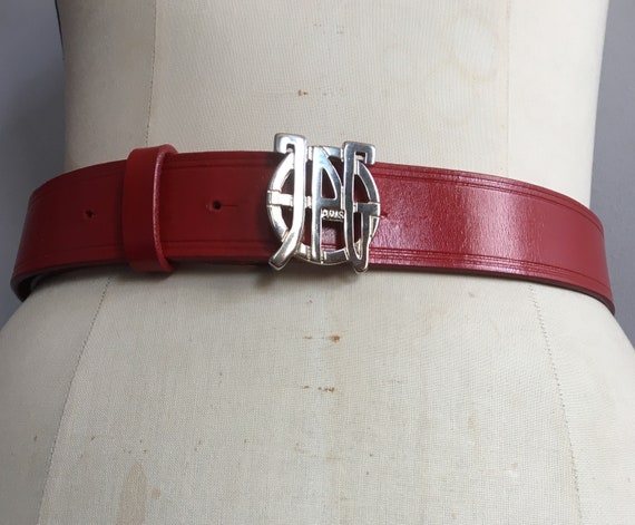 Gaultier red leather belt vintage Jean Paul Gault… - image 6