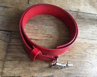 ✨美品✨ジャンポールゴルチエ レザー ベルト 黒×赤 ロゴ型押し ヴィンテージ Jean Paul GAULTIER(ジャンポールゴルチェ) レザーベルト レッド
