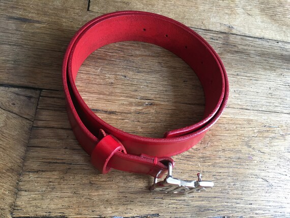 Gaultier red leather belt vintage Jean Paul Gault… - image 7