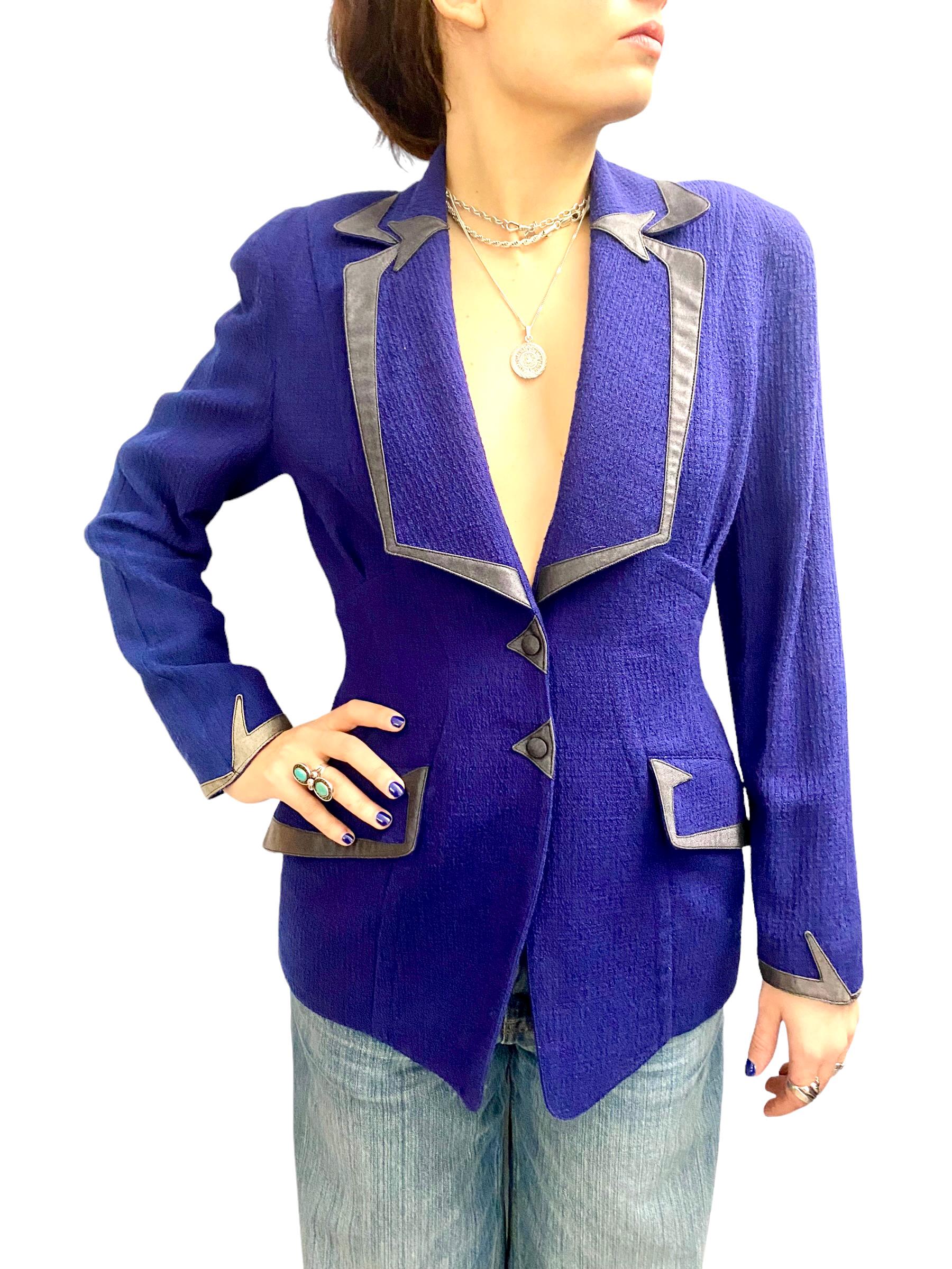 Thierry Mugler Fitted Jacket Power Shoulders 80s Mugler Thierry Mugler Fitted Jacket Power Shoulders 80s Mugler