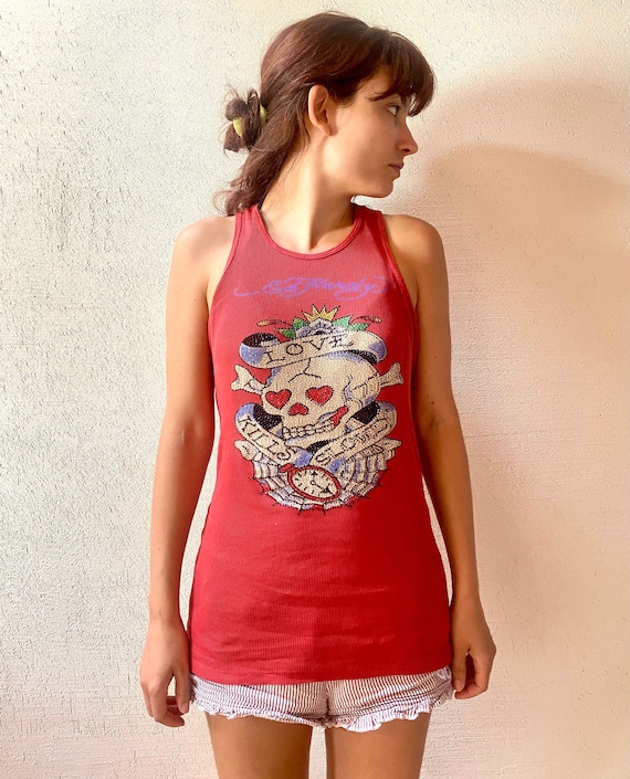 L.G.B. tank top　y2k　skull L.G.B Ribbed Alien Ribbed Tank Top Really cute and simple LGB tank