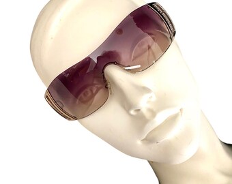 Versace 90s Rimless Mask Rhinestone Sunglasses Versace