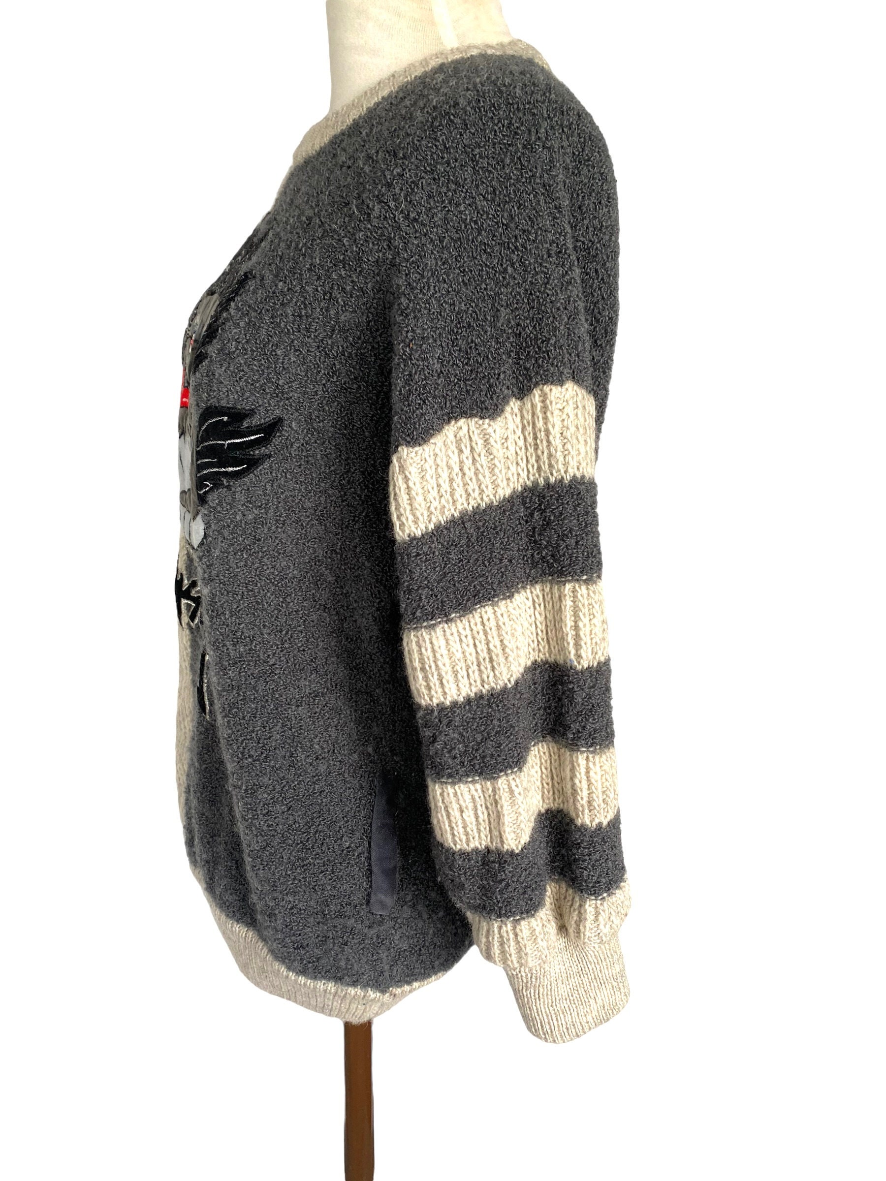 80's Kansai yamamoto 刺繍ドラゴンデザイン ニットセーター Kansai Yamamoto Dragon Sweater 80s Kansai Yamamoto David
