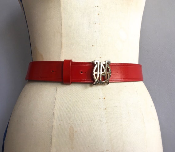 Gaultier red leather belt vintage Jean Paul Gault… - image 3