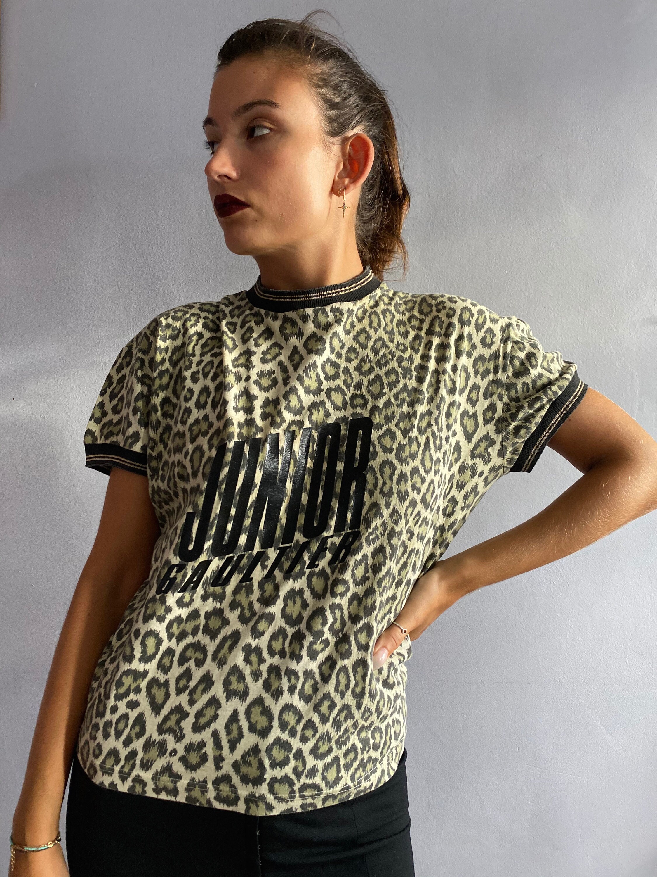 Jean Paul Gaultier Homme F/w 1998 leopard pelt print top