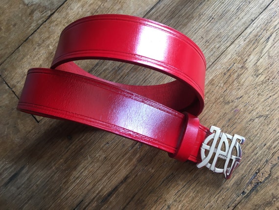 Gaultier red leather belt vintage Jean Paul Gault… - image 8