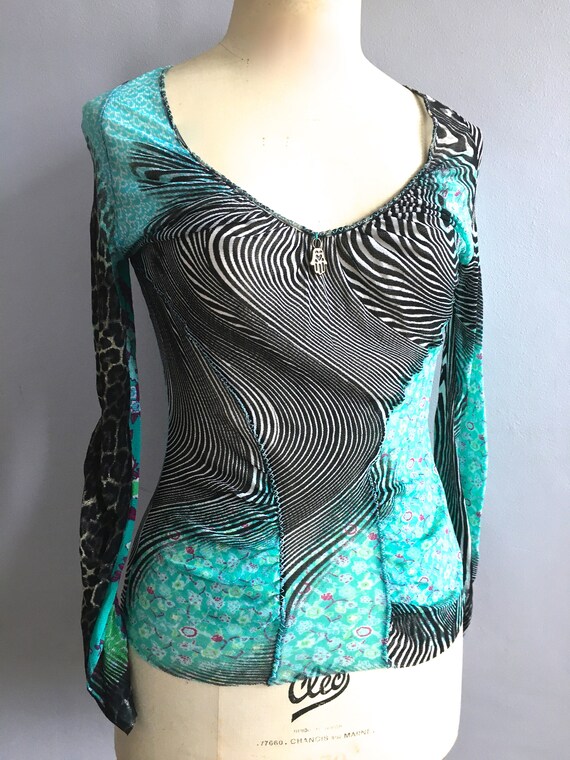 sheer zebra top