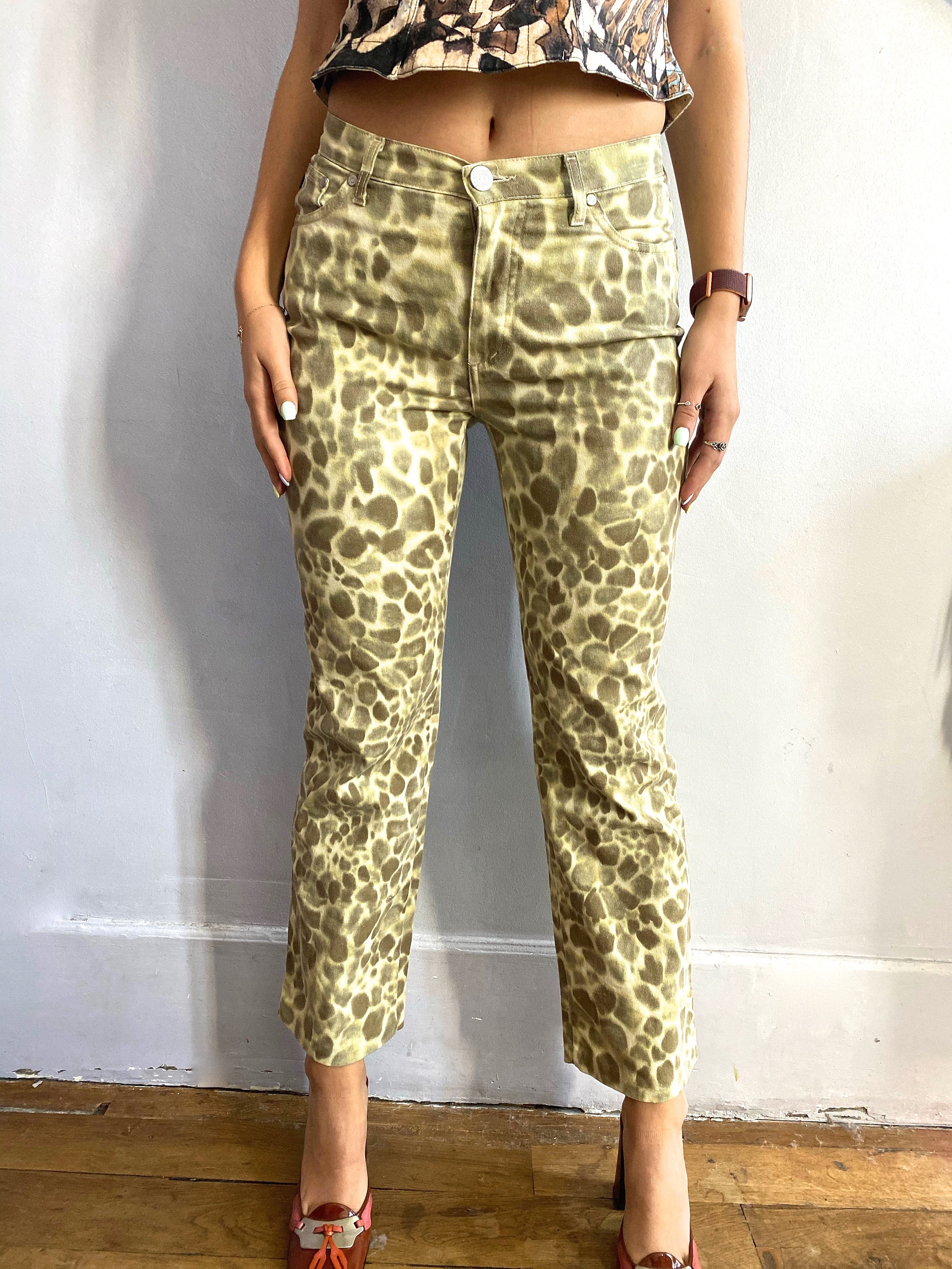 Roberto Cavalli Cat Print Jeans Animal Print Jeans Cavalli Etsy.de