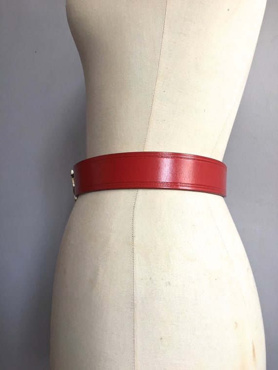 Gaultier red leather belt vintage Jean Paul Gault… - image 5