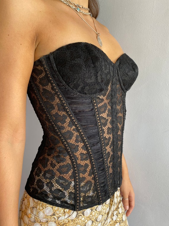 La Perla lace bustier La Perla black lace corset b