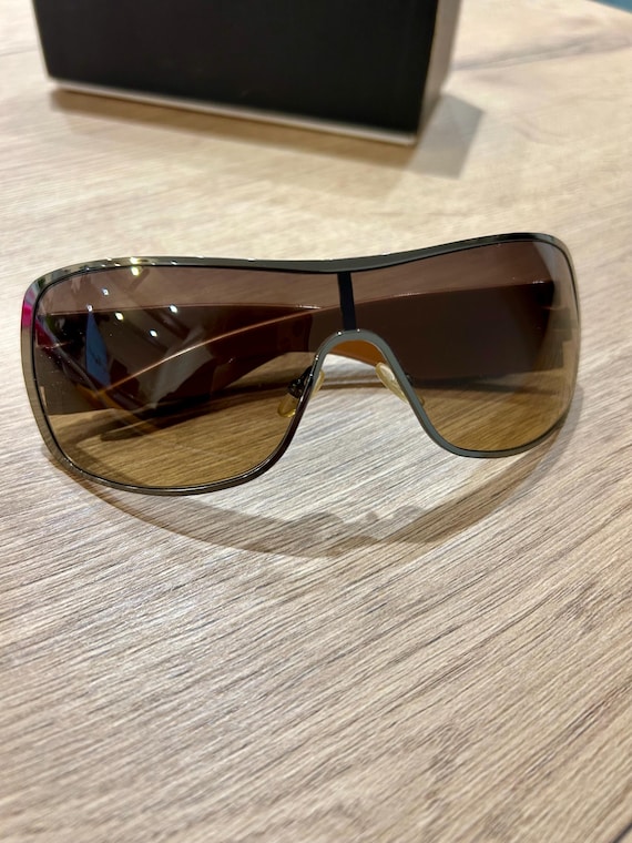 Vintage Dior Rhinestone Shield Sunglasses: John Galliano Y2K