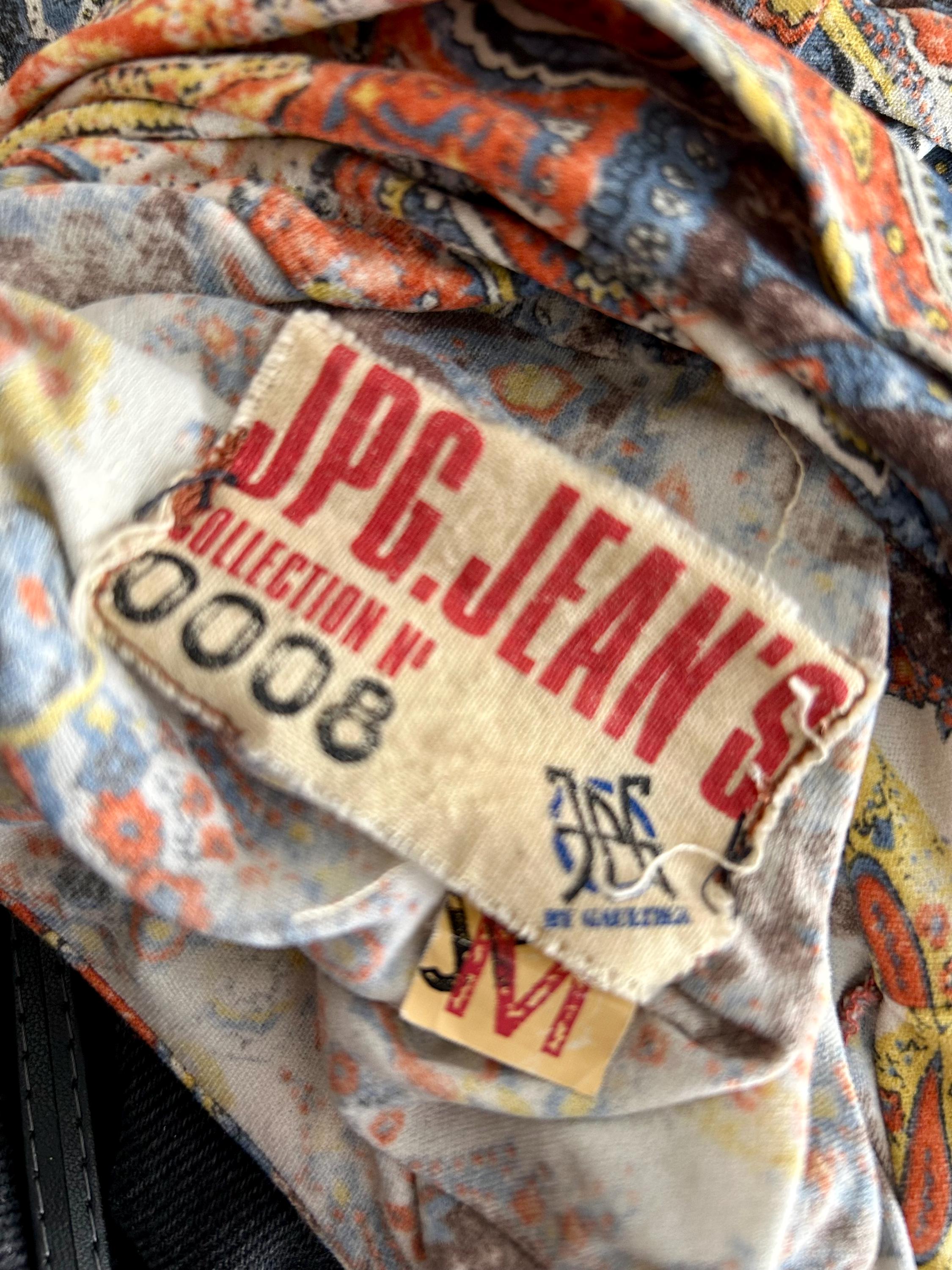 Jean Paul Gaultier Faded Mosaic Jersey Turtleneck Top JPG