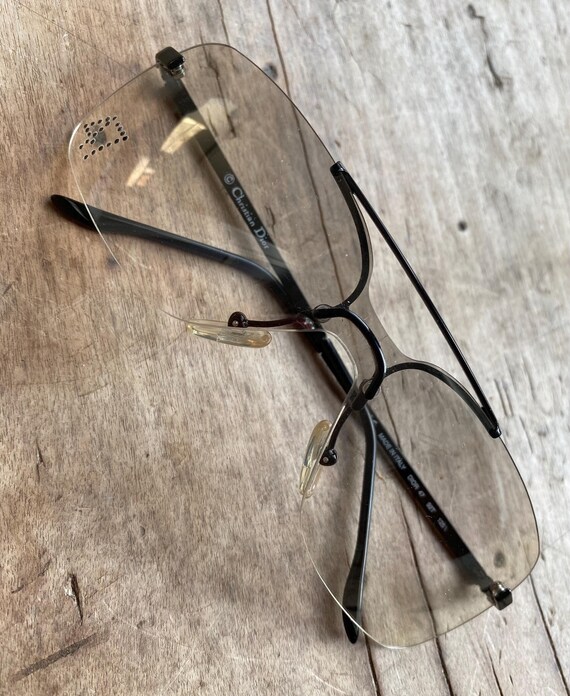 Vintage Dior Rimless Ombre Sunglasses: Black Metal  display picture 3