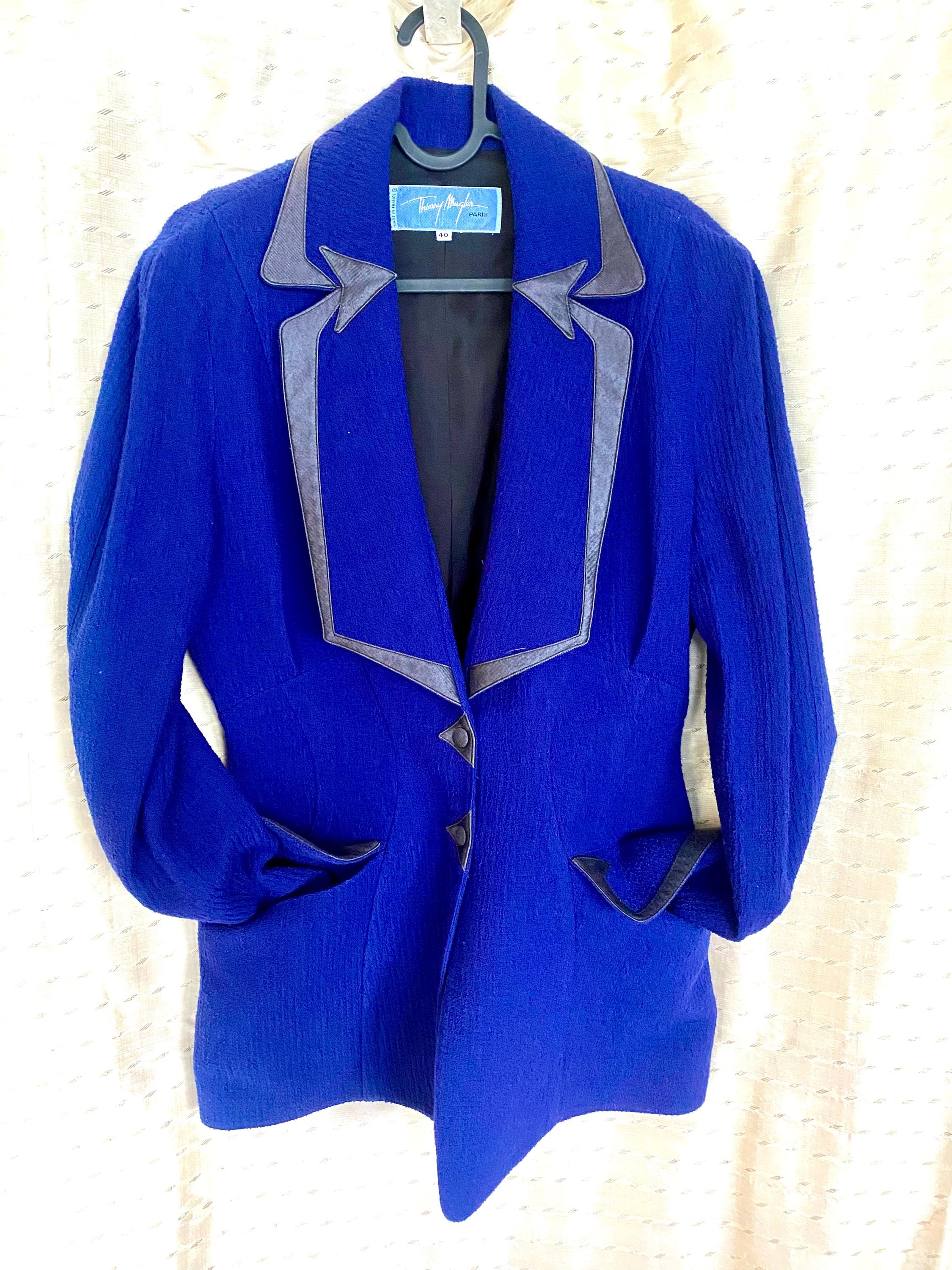 Thierry Mugler Fitted Jacket Power Shoulders 80s Mugler