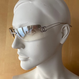 Chanel Freshwater Pearl Rimless and Mirrored CC Logo Sunglasses at 1stDibs