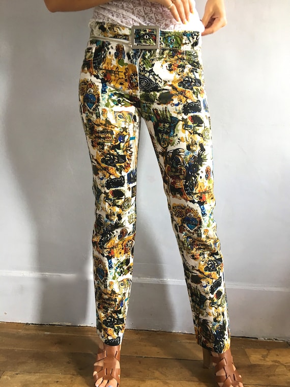 Gaultier graffiti jeans Gaultier Basquiat punk JPG Jean's | Etsy Italia