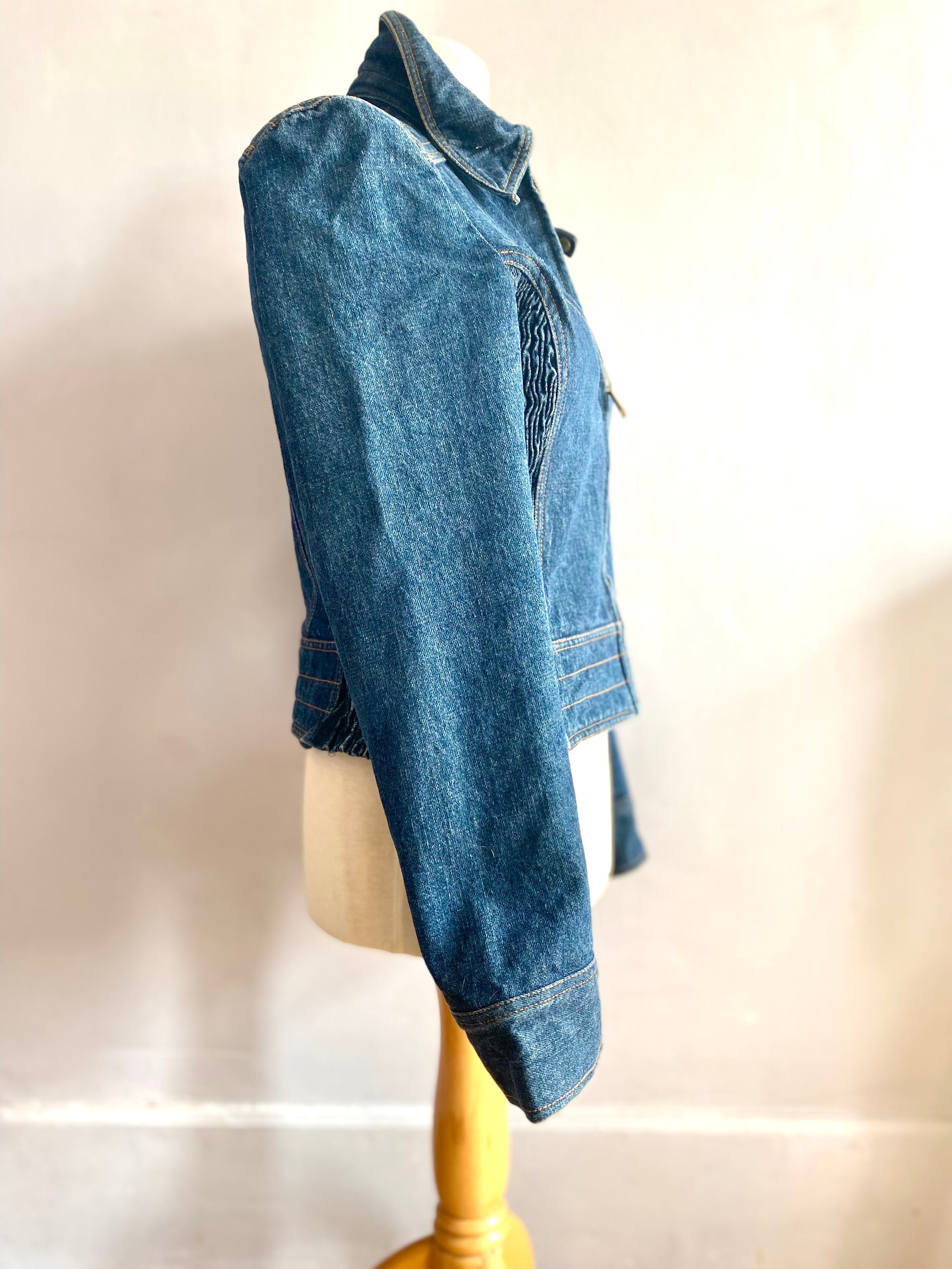 Dolce and Gabbana D&G Denim Moto Jacket Quilted Denim