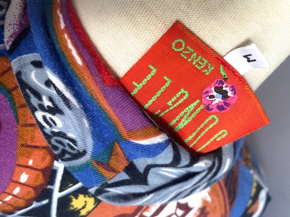 80s Kenzo Jungle Baroque Print Knit Mini Dress – Mock Turtleneck