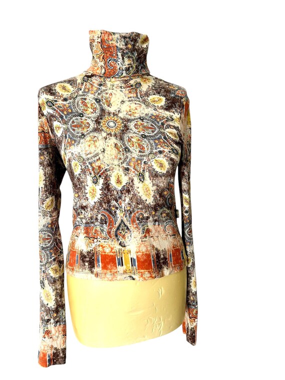 Vintage Jean Paul Gaultier Mosaic Print Turtleneck To… - Gem
