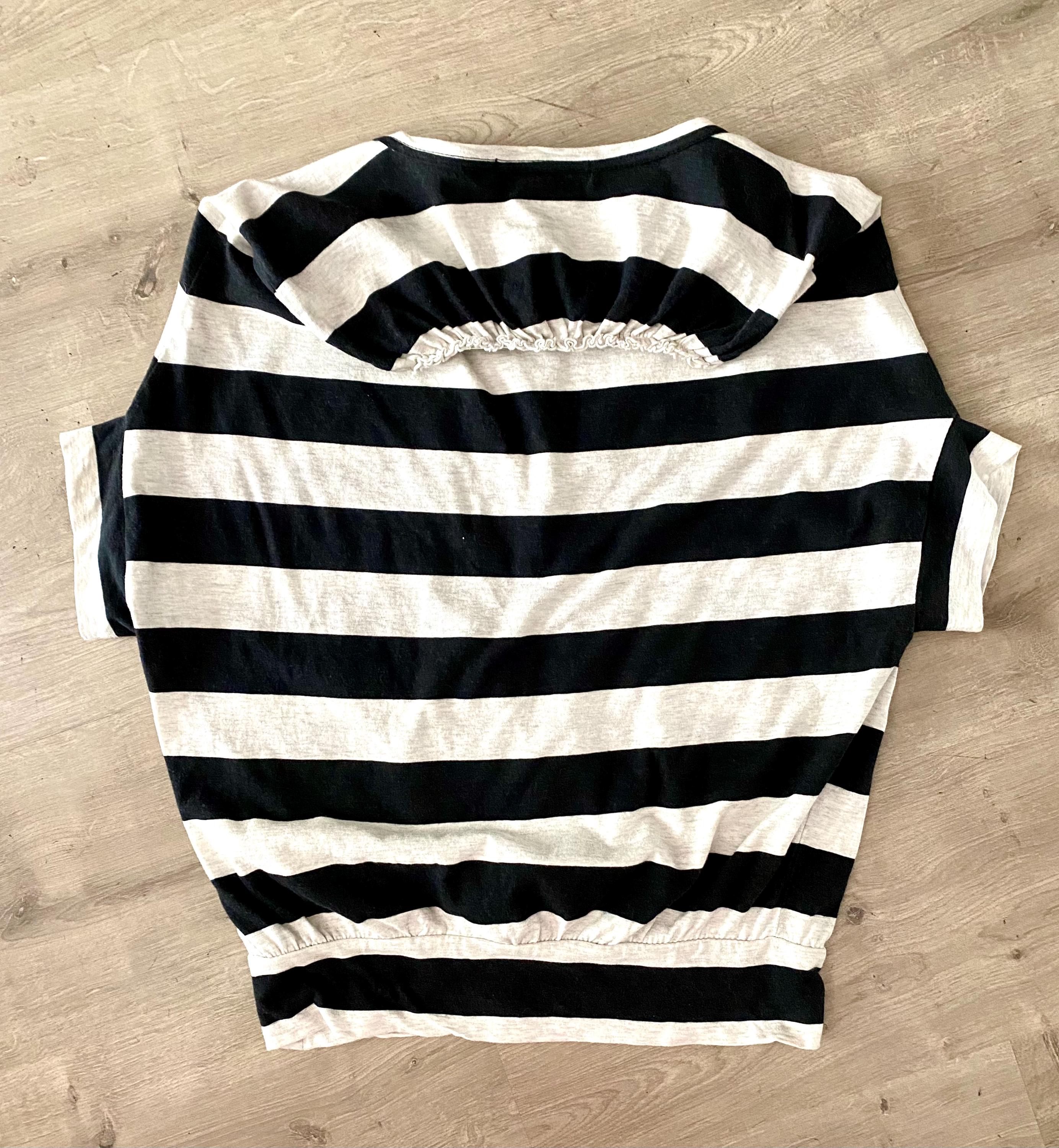 Junya Watanabe Striped T-shirt 2007 Junya Cropped Gathered