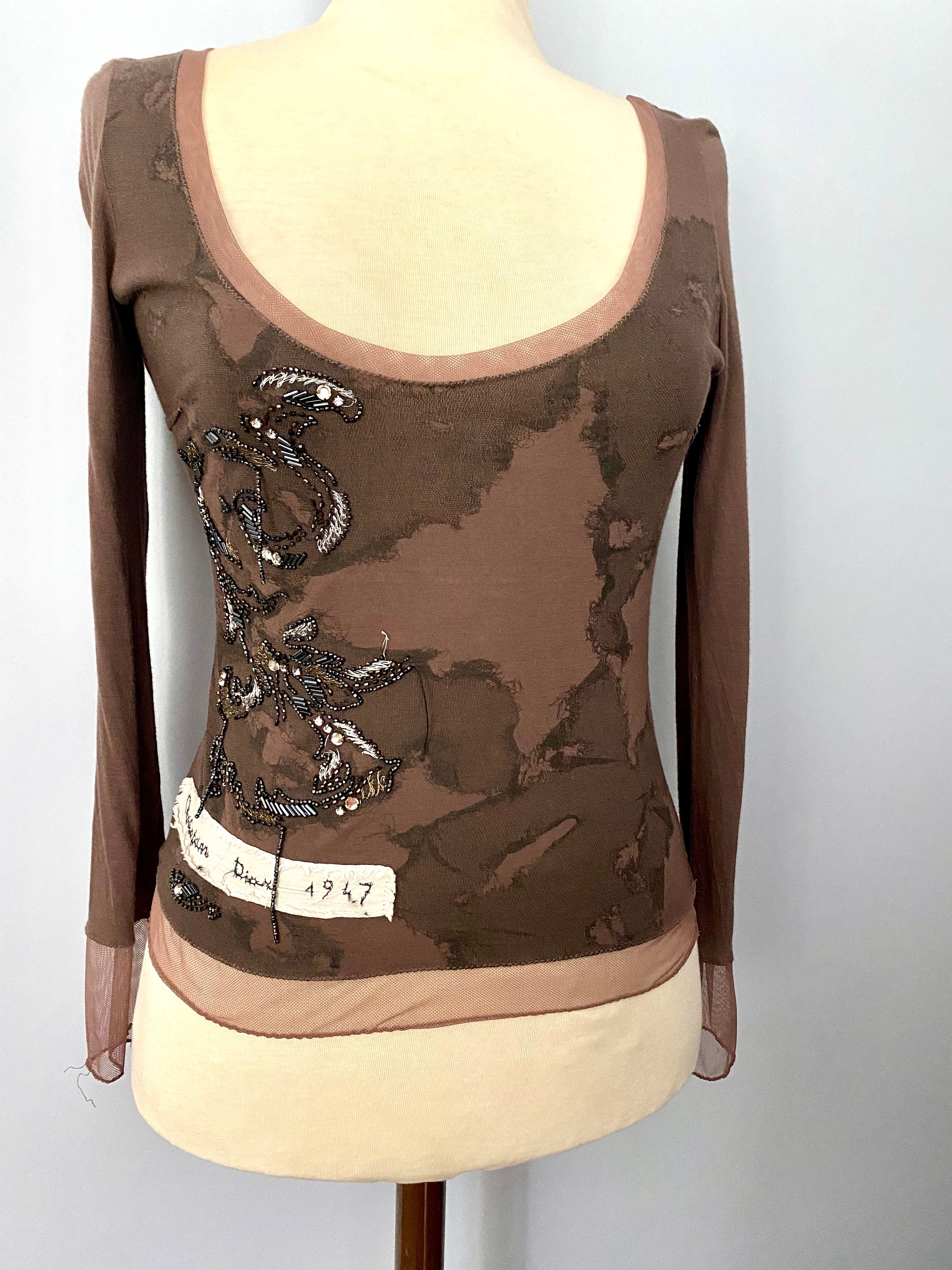 トップス Christian Dior by Galliano Tops Christian Dior 1947 Beaded Top Galliano for Dior Sequined T