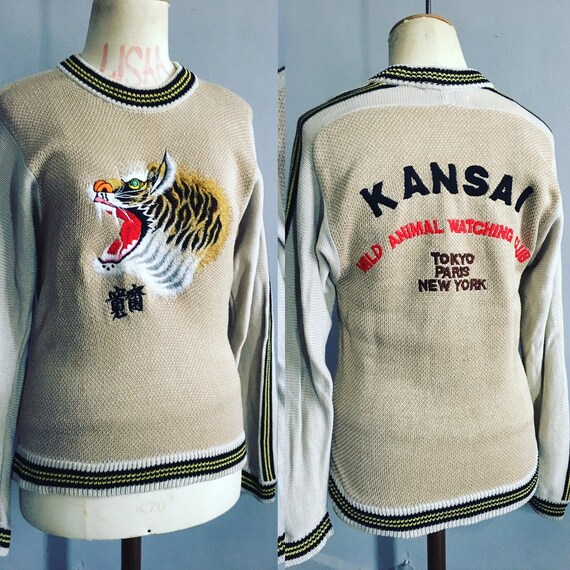 Kansai Yamamoto sweater embroidered tiger 80s kans