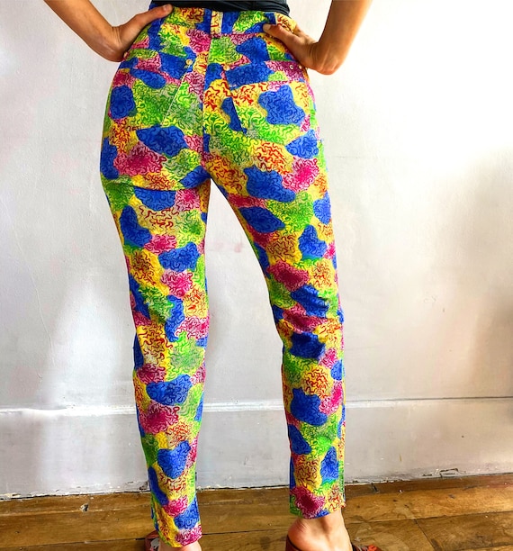 パンツ VERSACE JEANS Woman Pants Multicolor 75HAC101JS203 G51 Versace Jeans Couture Multicolor Denim Pants Women's Size M