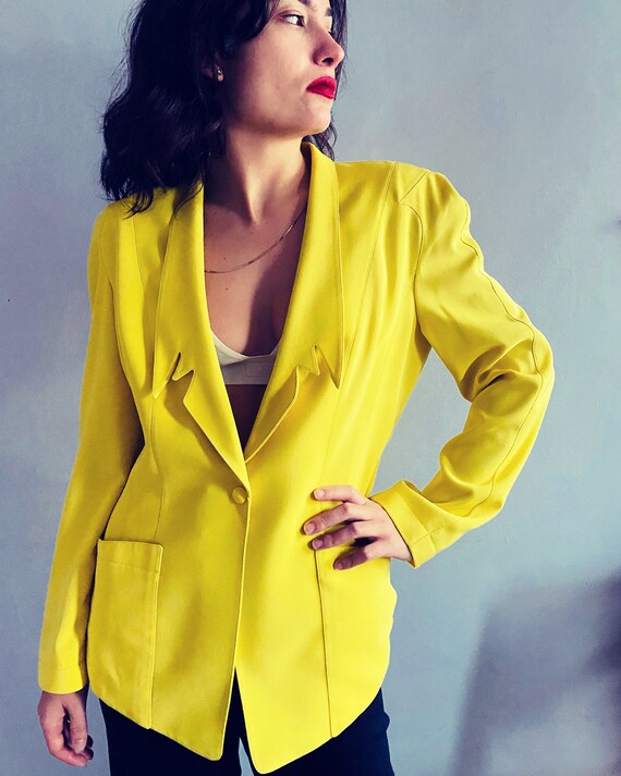 yellow fitted jacket