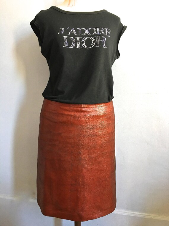 Ann Demeulemeester leather skirt Ann D crackled le