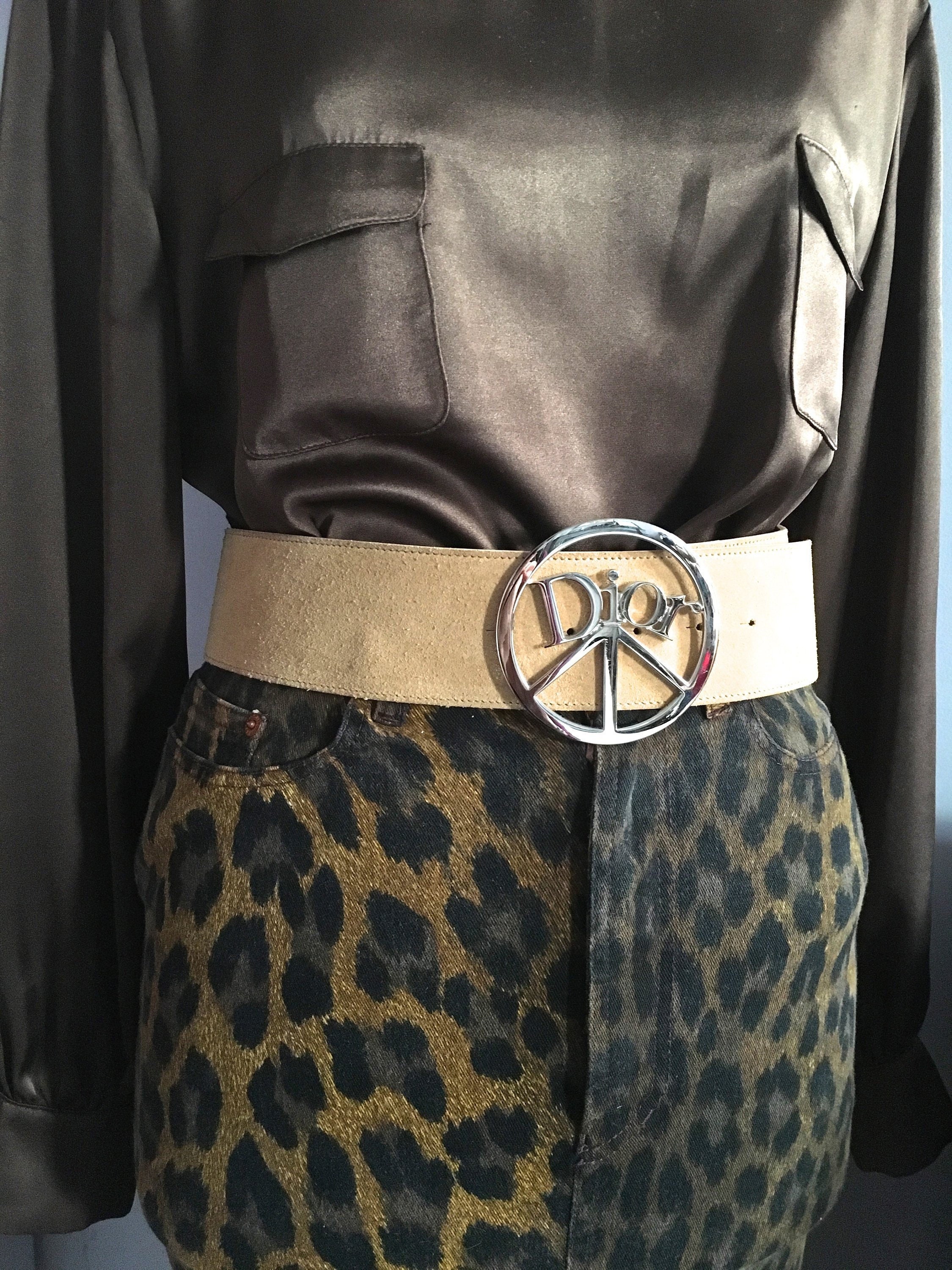 Dior Belt Peace Sign Suede Belt Christian Dior by John  display picture 3