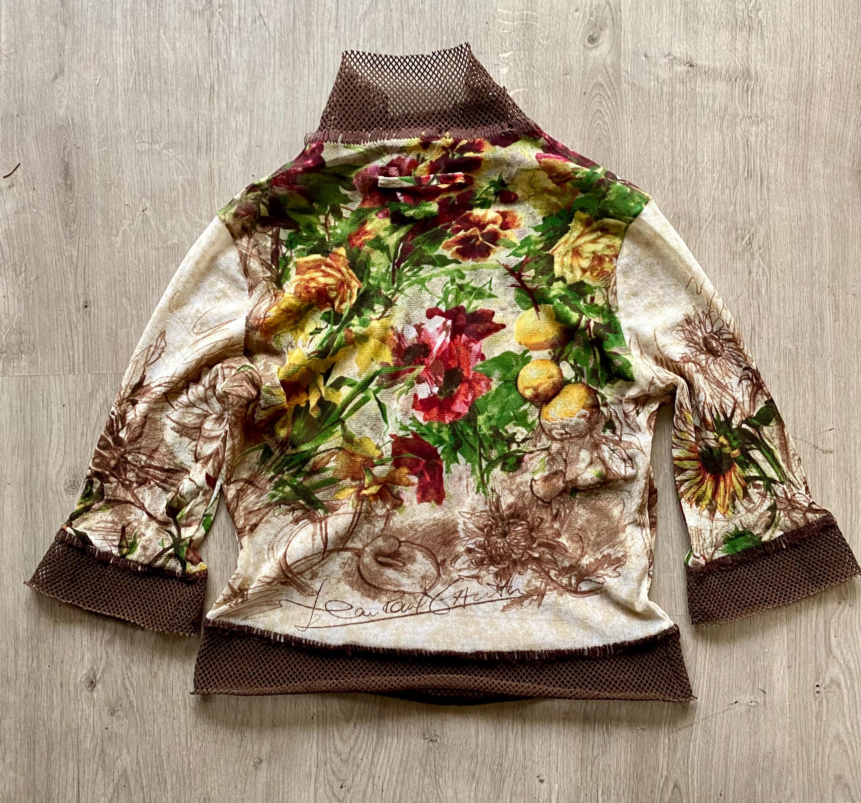 Jean Paul Gaultier SS 1999 Floral Fruits Botanical Print Jean Paul Gaultier SS 1999 Floral Fruits Botanical Print