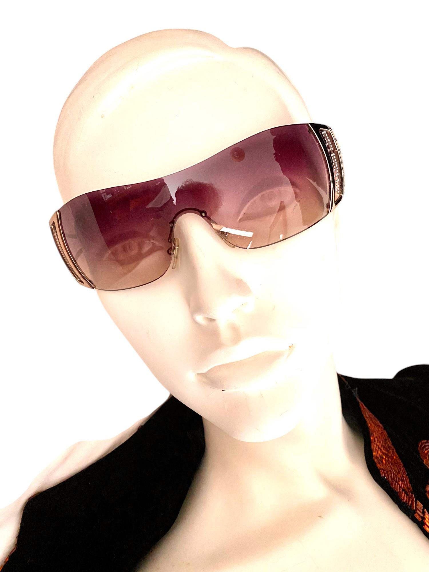 Versace 2058-B Black Rhinestone Cutout Shield Sunglasses Versace 4482 GB1/87 Sunglasses - US main image 3
