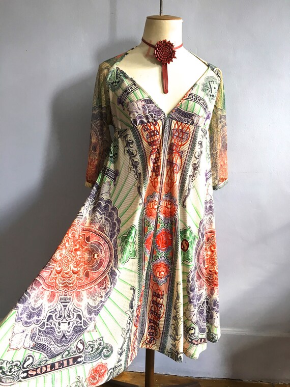 Jean Paul Gaultier currency print dress vintage G… - image 3