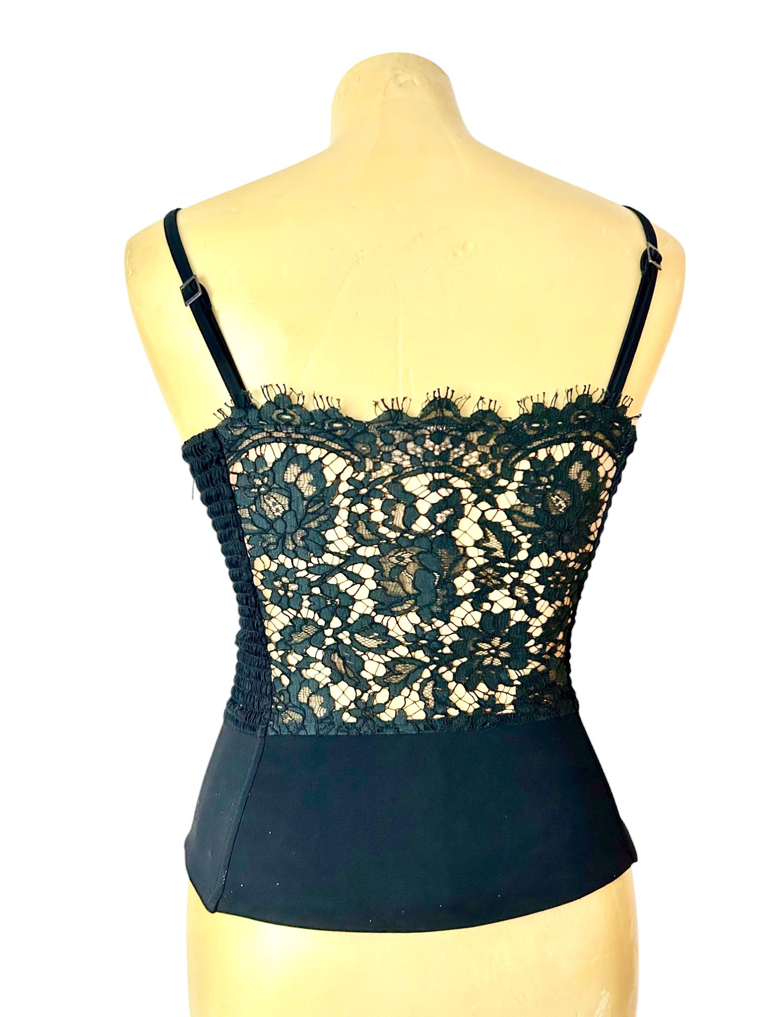 LA PERLA ラペルラ　レースビスチェ　ブラック ラペルラ ブラックレーベル レース コルセット ビスチェ、IT 40 - Etsy
