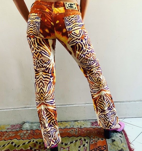 Roberto Cavalli tiger print jeans Tiger King 00s C
