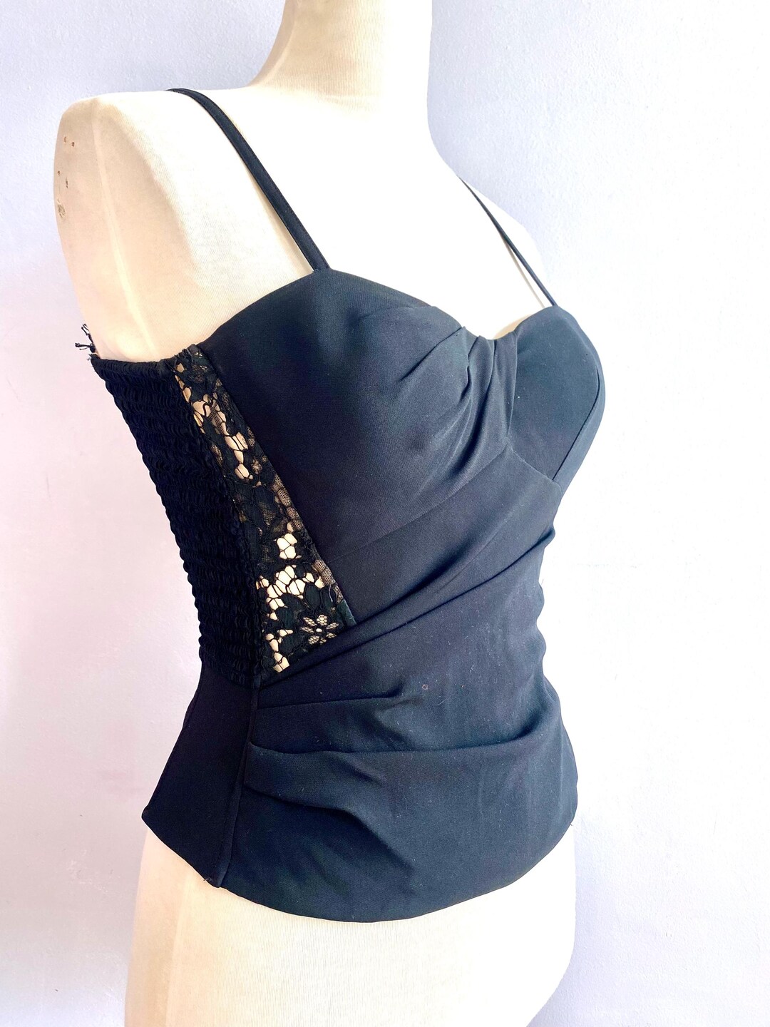 LA PERLA ラペルラ　レースビスチェ　ブラック ラペルラ ブラックレーベル レース コルセット ビスチェ、IT 40 - Etsy