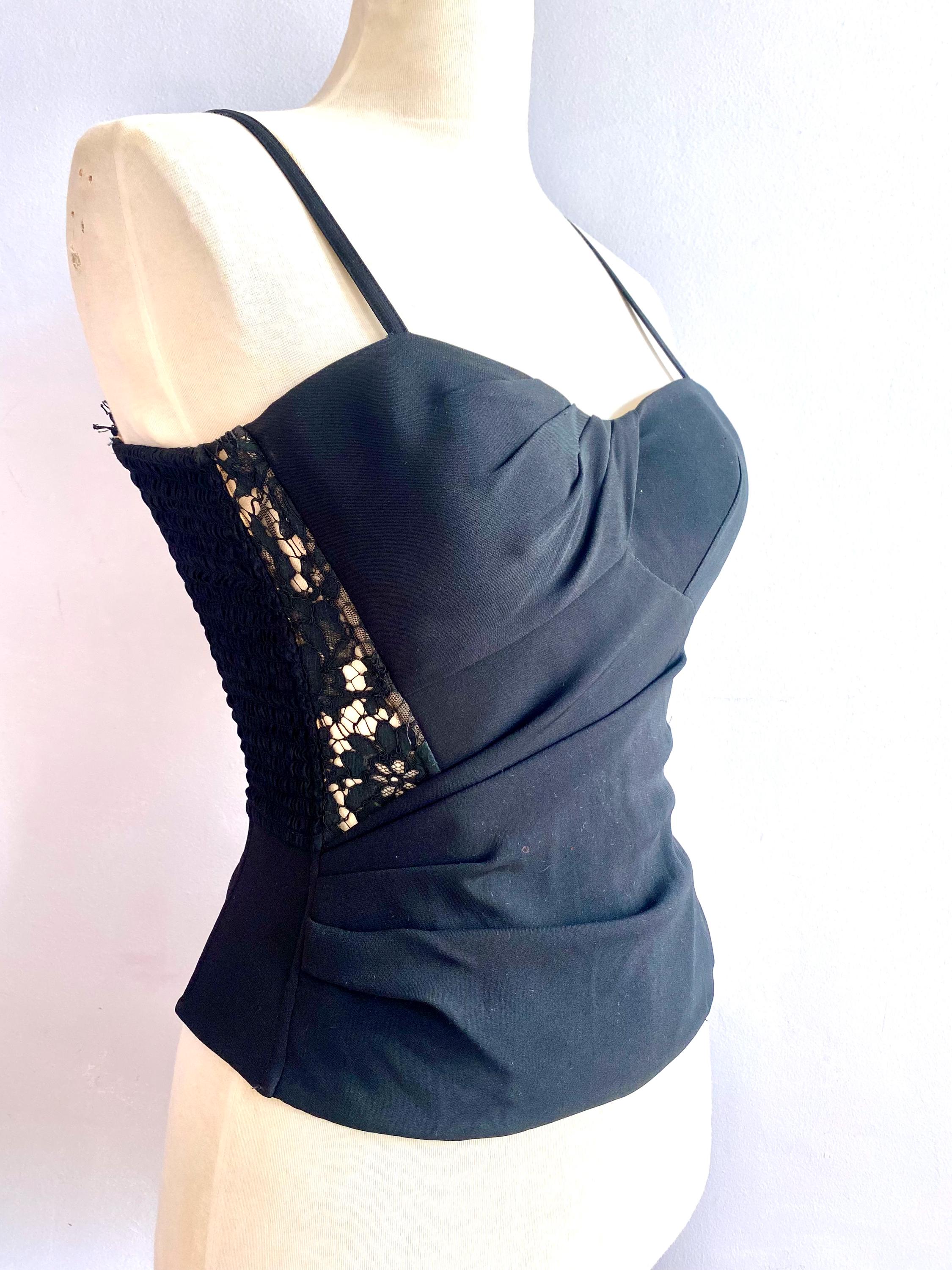 LA PERLA ラペルラ　レースビスチェ　ブラック ラペルラ ブラックレーベル レース コルセット ビスチェ、IT 40 - Etsy
