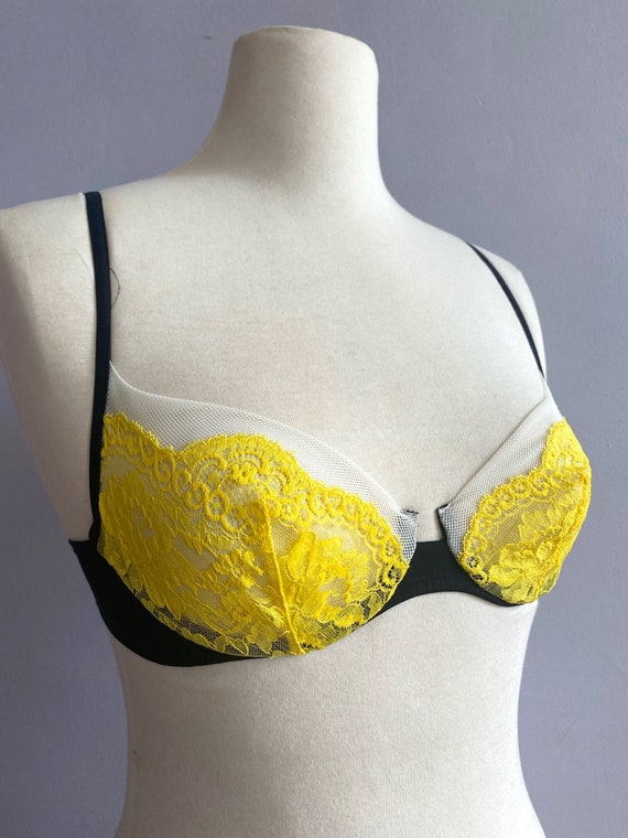 La Perla Lace Underwire Bra La Perla Lace and Mesh Balconette Bra La Perla  Sexy Non Padded Lace Bra Yellow Lace Bra US 32C Fr 80 It 1 Small -   Canada