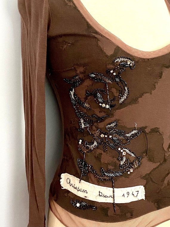 Christian Dior 1947 Beaded Top Galliano for Dior Sequined T Christian Dior 1947 Beaded Top Galliano for Dior Sequined T