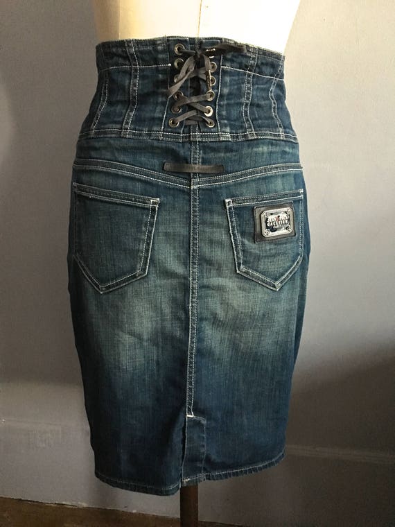 denim corset skirt