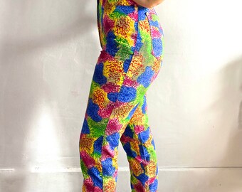 【希少】90s VERSACE フローラルプリントパンツ 花柄 ヴィンテージ Versace Jeans Couture Floral & Animal Print Pants – Vintage